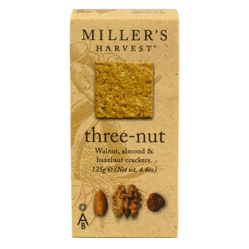 Artisan Biscuits Miller's Harvest Three-Nut Crackers 125g