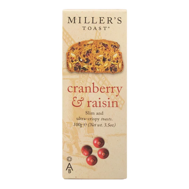 Artisan Biscuits Miller's Toast Cranberry & Raisin 100g