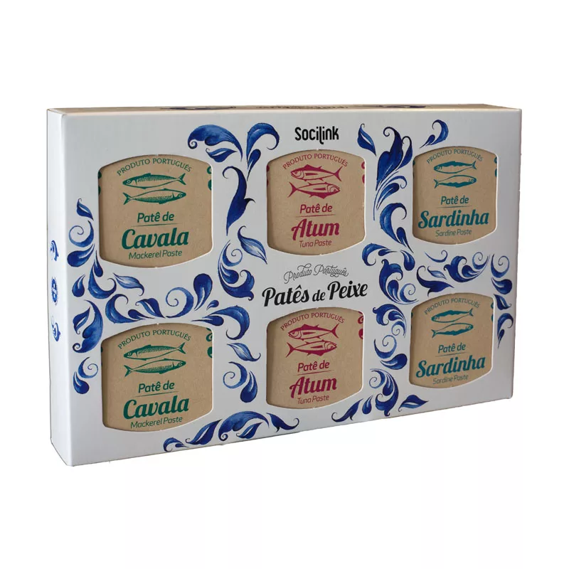 bySocilink No01 Canned Fish Set Sardine Tuna Mackerel Patés 6x65g