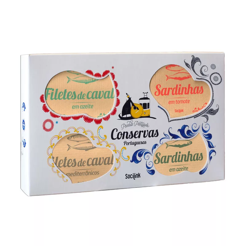 bySocilink No. 14 Canned Fish Set Sardines and Mackerels 4x120g