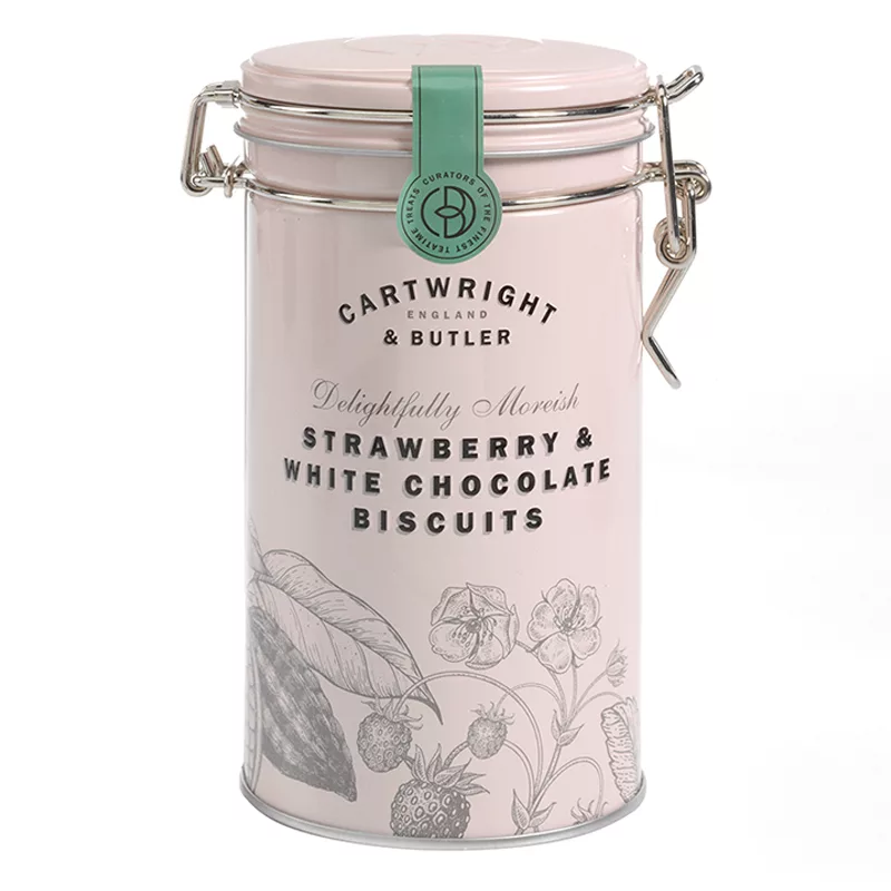 Cartwright & Butler Strawberry White Chocolate Biscuits Tin 200g