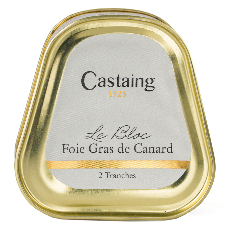 Castaing Block of Duck Liver Tin with 2 Slices 75g