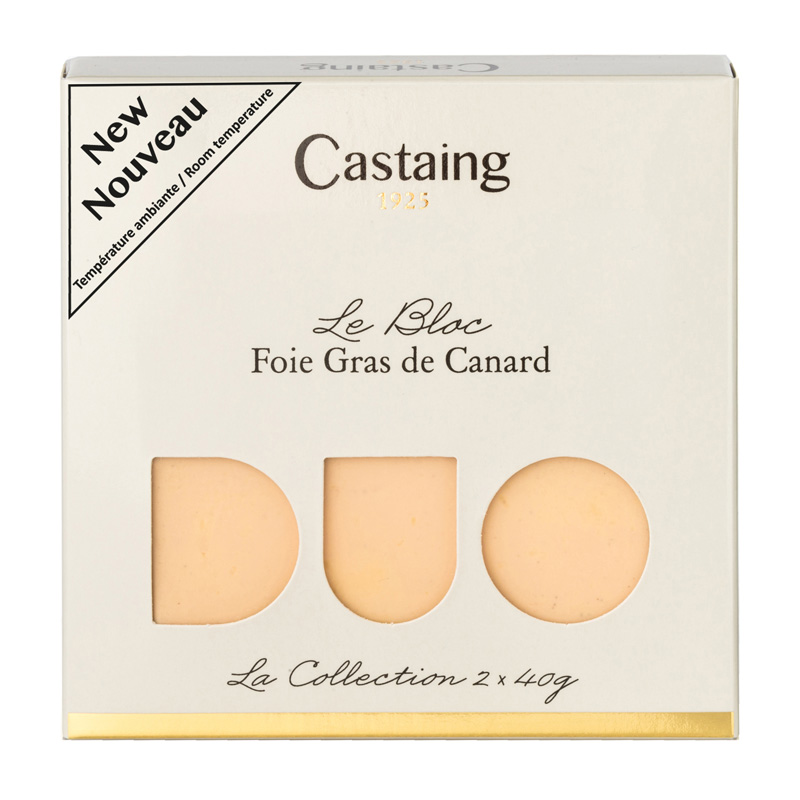 Castaing Block of Duck Liver Tray with 2 Slices 80g