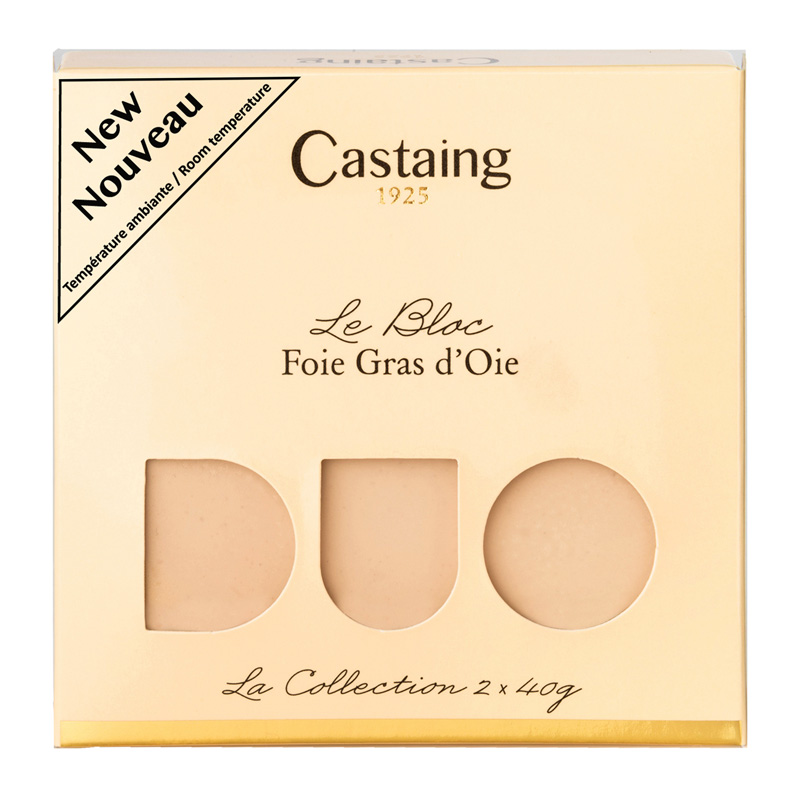 Castaing Block of Goose Liver Tray with 2 Slices 2x40g