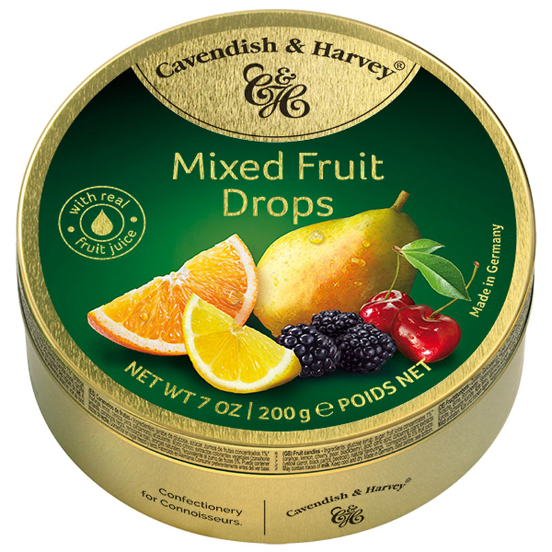 Cavendish & Harvey Mixed Fruit Drops Tin 200g