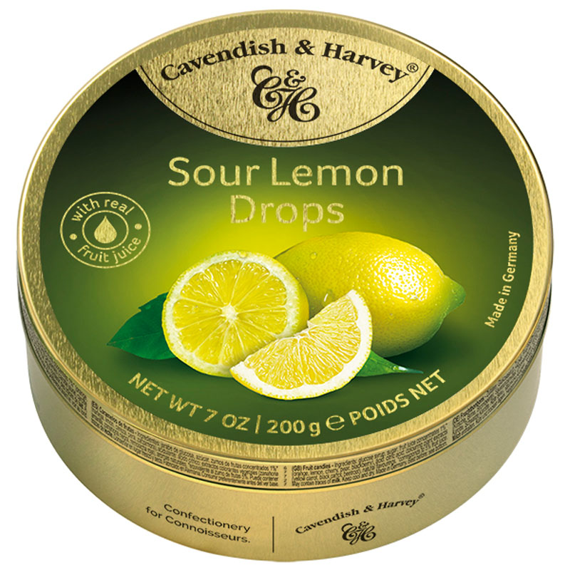 Cavendish & Harvey Sour Lemon Drops Tin 200g
