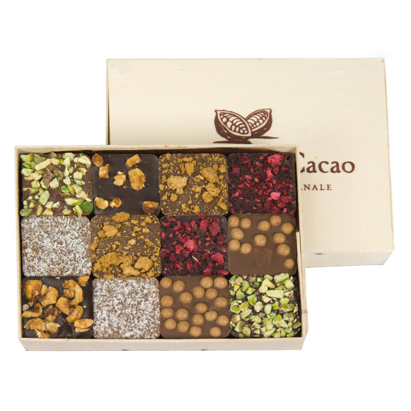 Comptoir du Cacao Praline Chocolates Black Milk Wooden Box 120g
