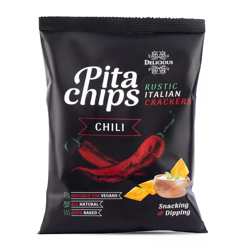 Delicious Pita Chips Crackers Chili 80g