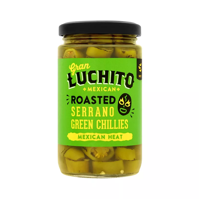 Gran Luchito Roasted Serrano Green Chillies 215g