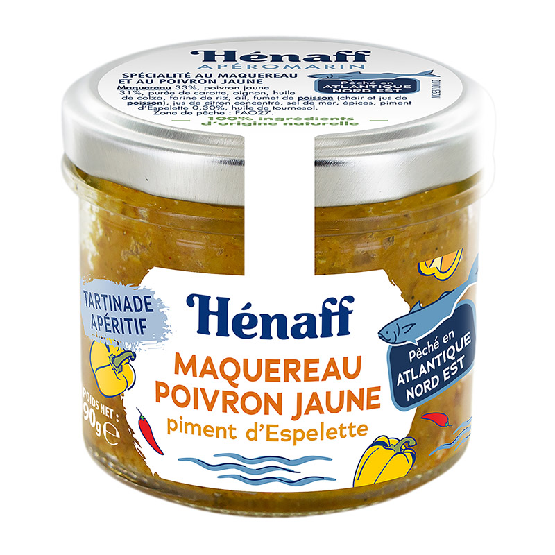Hénaff Mackerel Yellow Pepper Espelette Chili Spread 90g