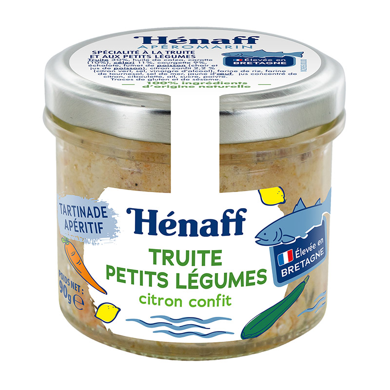 Hénaff Trout Small Vegetables Candied Lemon Spread 90g