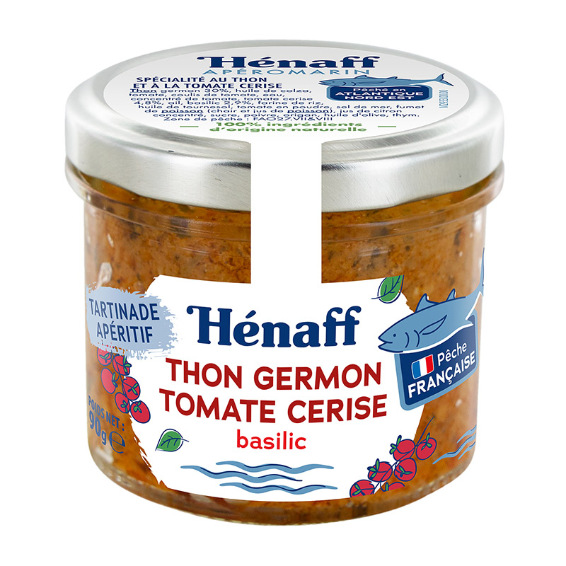 Hénaff White Tuna Cherry Tomatoes and Basil Spread 90g