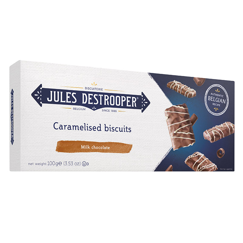 Jules Destrooper Caramelized Biscuits Milk Chocolate 100g