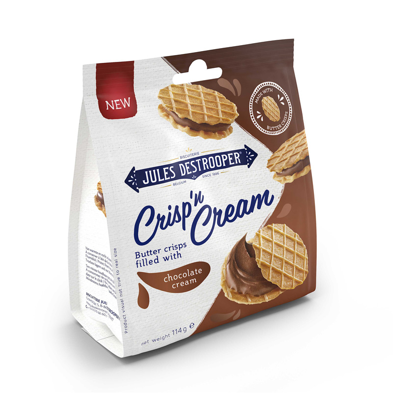 Jules Destrooper Crisp 'n Cream Butter Crisps Dark Chocolate 114g