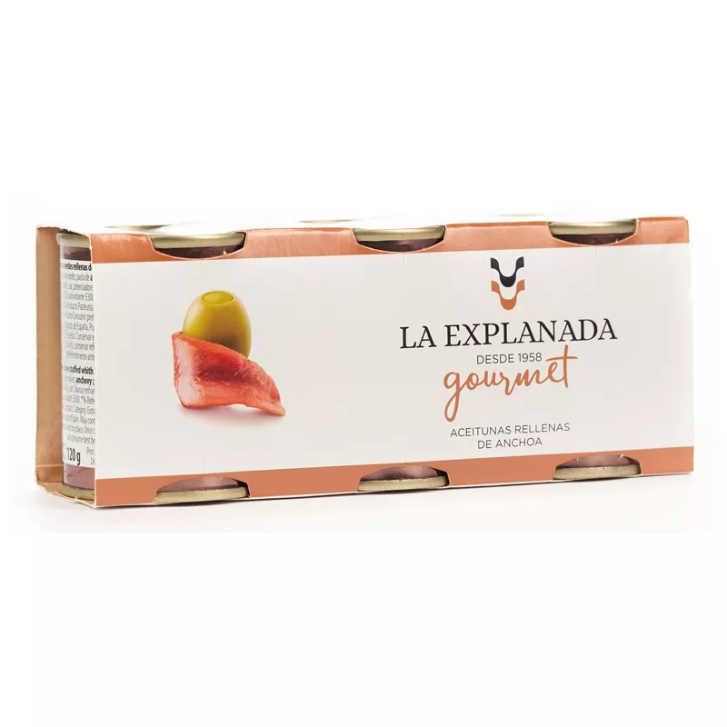 La Explanada Anchovy Stuffed Manzanilla Olives Multipack 3x120g