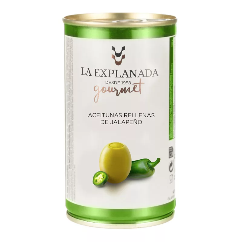 La Explanada Jalapeño Pepper Stuffed Manzanilla Olives 350g