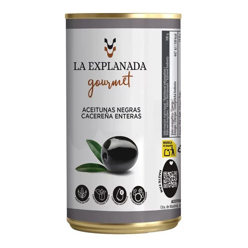 La Explanada Pitted Cacereña Black Olives 350g