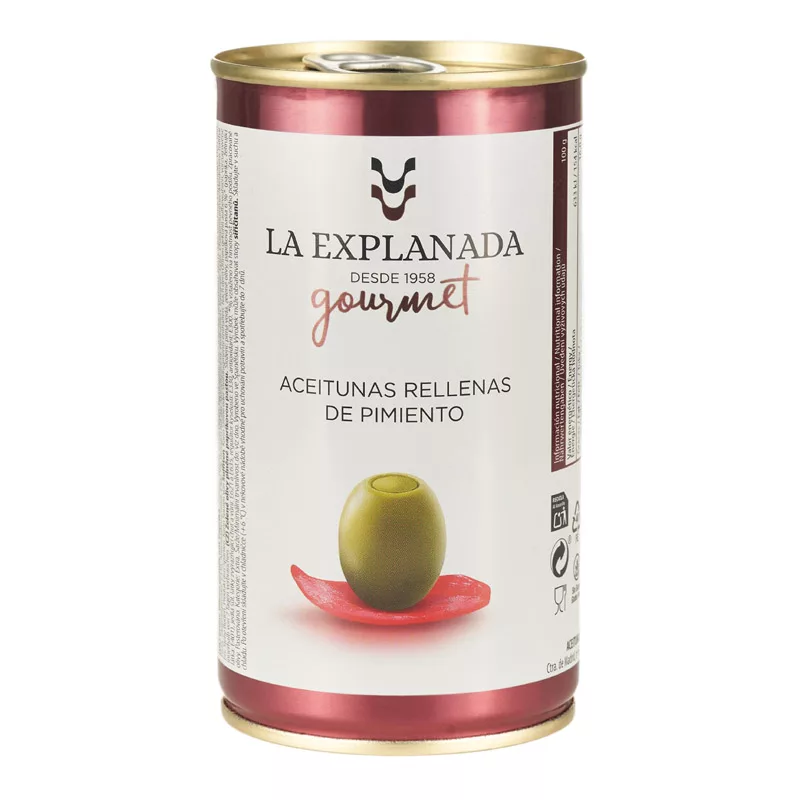 La Explanada Red Pepper Stuffed Manzanilla Olives 350g