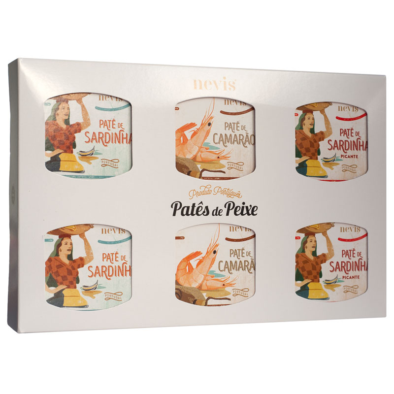 Nevis Set No. 03 Fish Pâtés Sardine, Spicy Sardine & Shrimp 6x65g