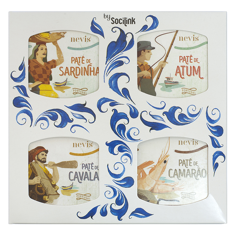 Nevis Set No. 15 Fish Pâtés Sardine Tuna Mackerel Shrimp 4x65g