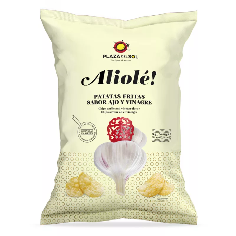 Plaza del Sol Potato Chips Aliolé Garlic and Vinegar 115g