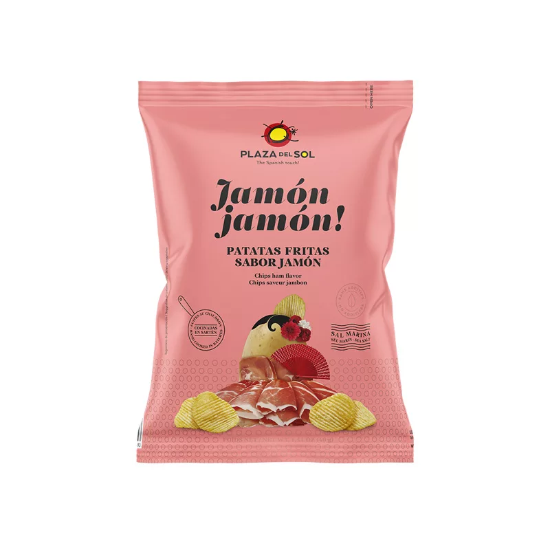 Plaza del Sol Potato Chips Jamón Ham Flavor 40g