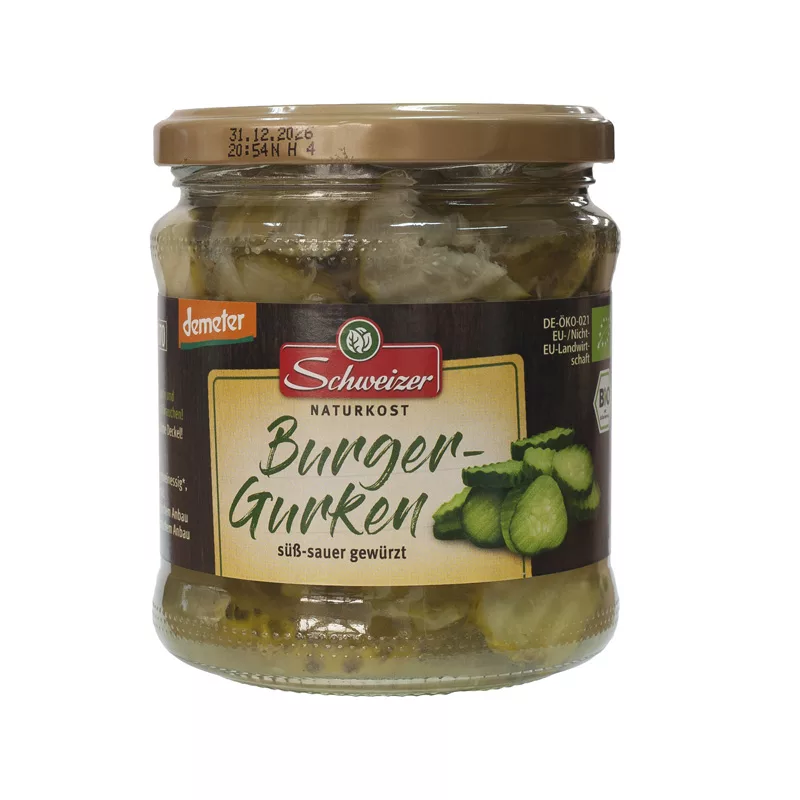 Schweizer Demeter Pickled Gherkins 330g