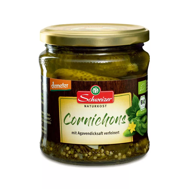 Schweizer Pickled Cornichons Organic Demeter 330g