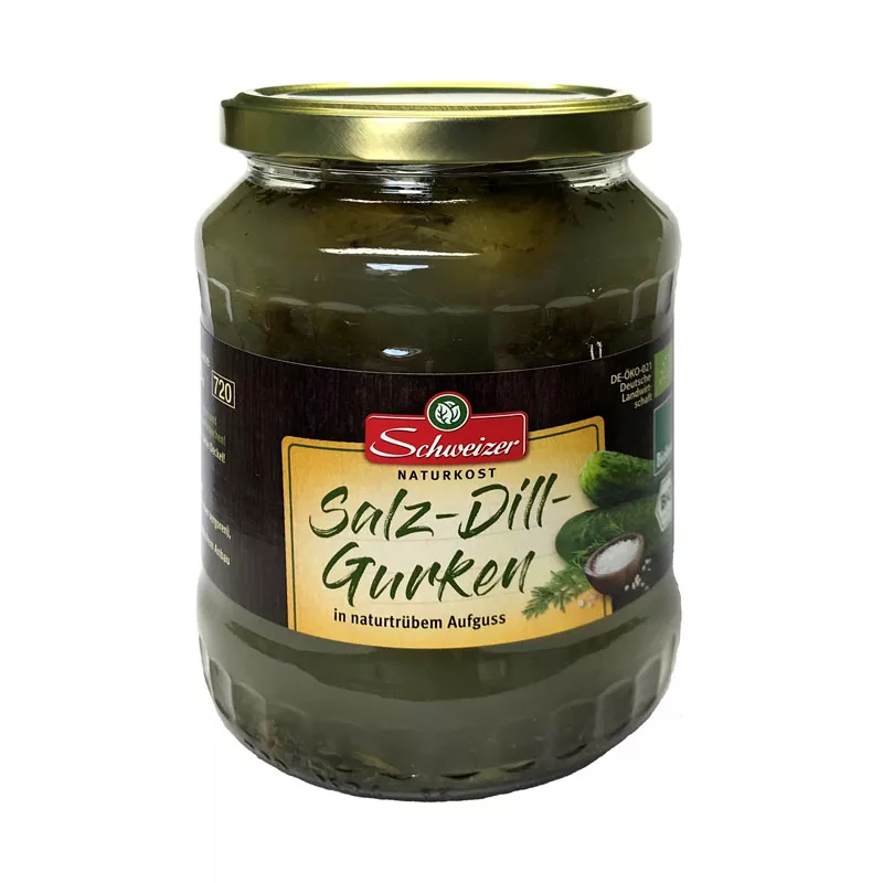 Schweizer Pickled Cucumbers Demeter Organic 670g