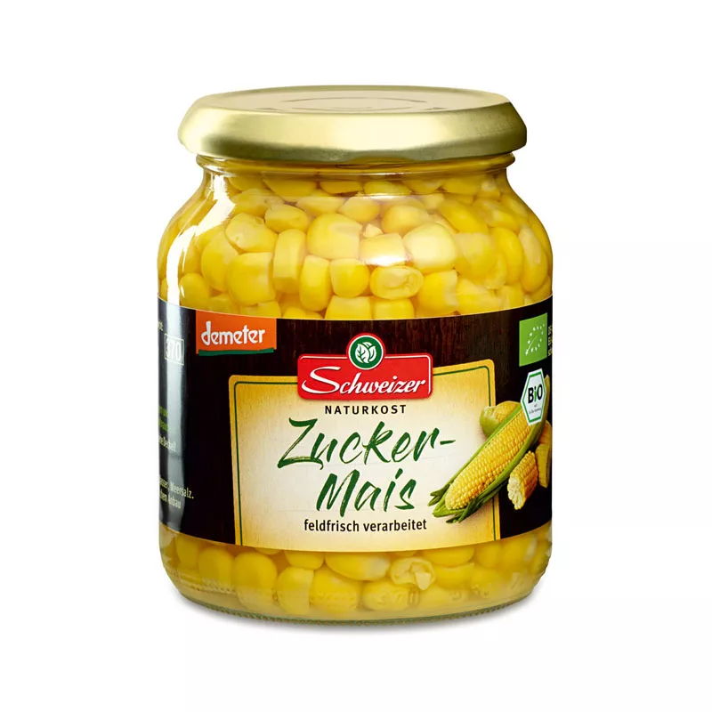 Schweizer Pickled Sweet Corn Organic Demeter 340g