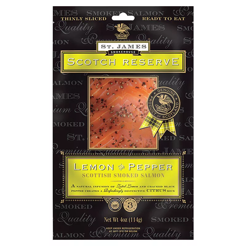 St. James Smokehouse Lemon and Pepper Scottish Smoked Salmon 100g