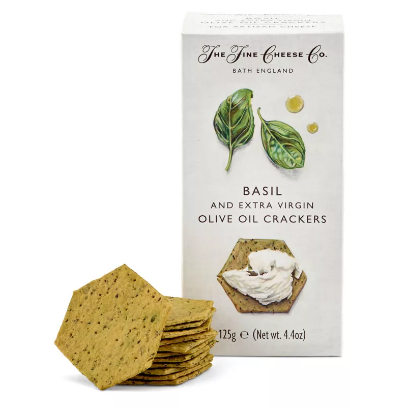 The Fine Cheese Co. Basil & Extra Virgin Olive Oil Crackers 125g