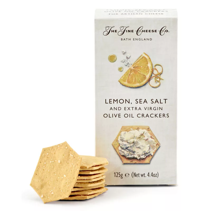 The Fine Cheese Co. Lemon Sea Salt Extra Virgin Olive Oil Crackers 125g