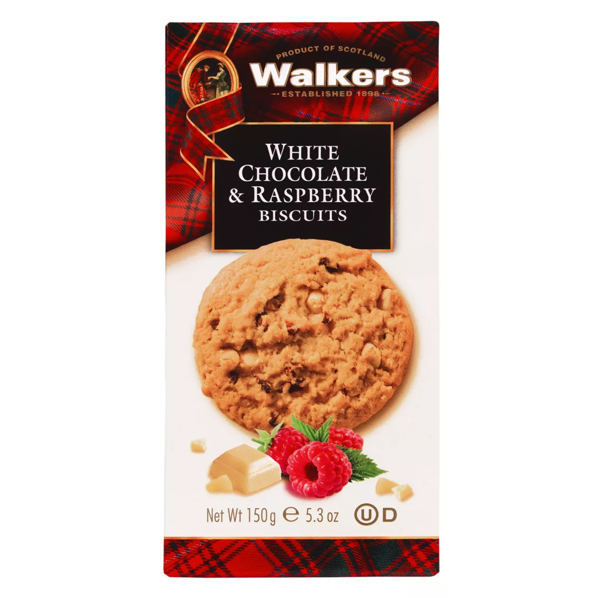 Walkers White Chocolate & Raspberry Biscuits 150g