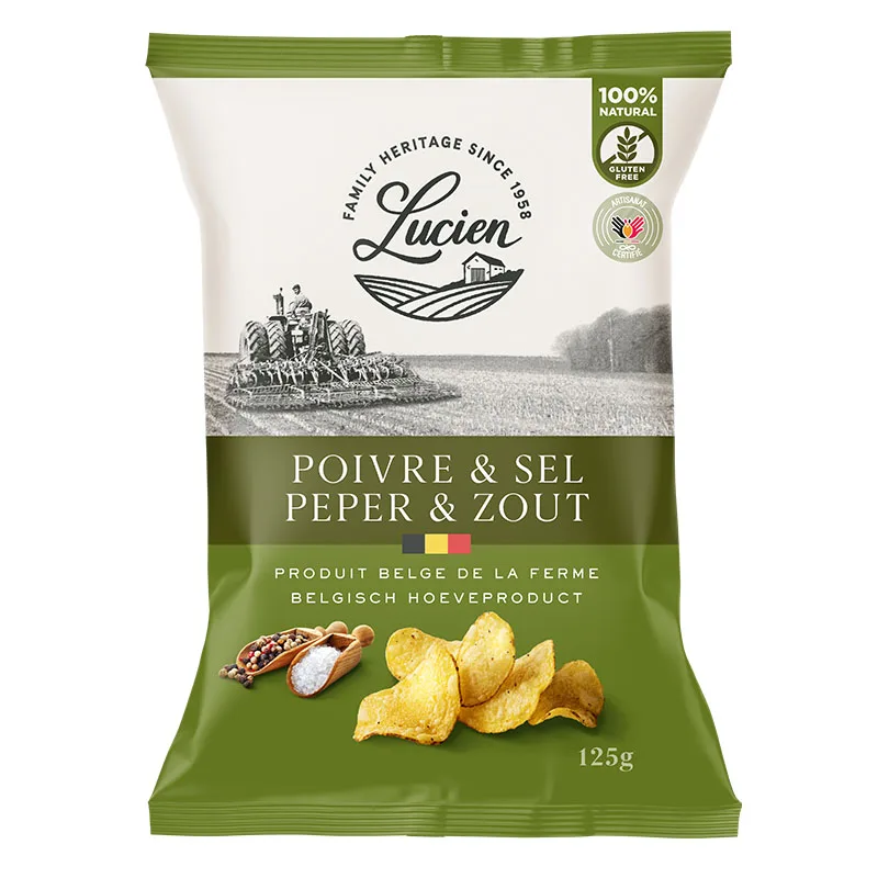 Lucien Salt & Pepper Potato Chips 125g